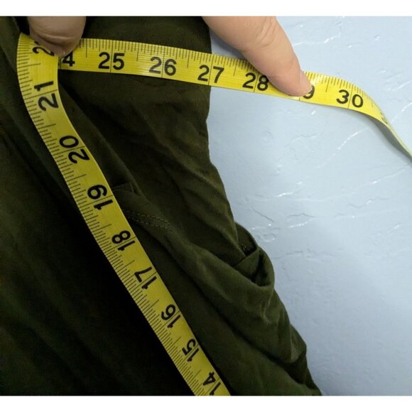 Dwell + Slumber Olive Green V-Neck Caftan Dress Pockets Half-Zip XL sz 18 - Picture 11 of 12
